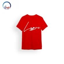 تیشرت قرمز طرح I LOVE شنا
