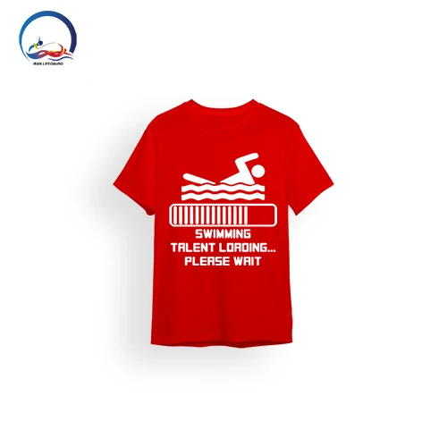 تیشرت قرمز طرح شنا